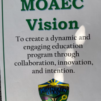 Moaec Vision document with the Mountain Gaks logo featuring mountains, a sun, and a key.