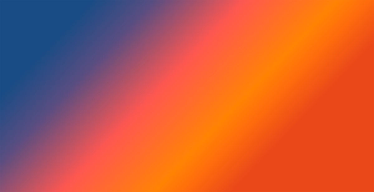 A smooth gradient background transitioning from deep blue on the left to vibrant orange and red on the right.