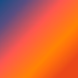 A smooth gradient background transitioning from deep blue on the left to vibrant orange and red on the right.
